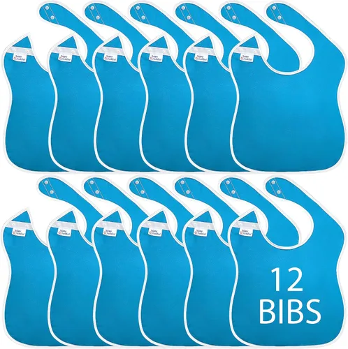 Vista 17 de Baberos grandes impermeables Colección Pastel - 4pk, 12pk, 48pk