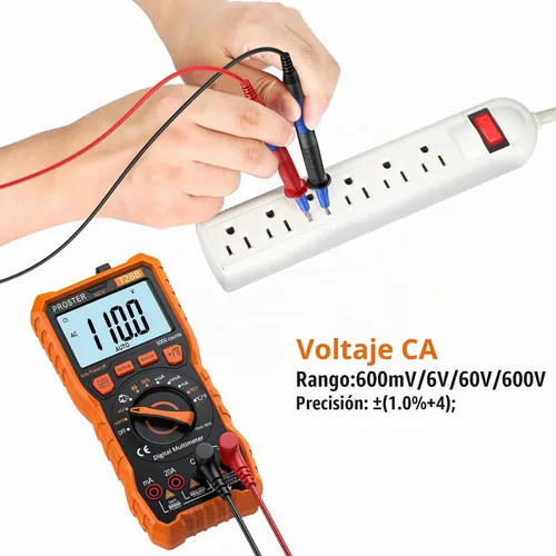 Vista 6 de Proster Multímetro Digital 6000 Count - TRMS Voltímetro Multímetro Digital de Rango Automático Probador, Detector NCV Medidor de Corriente y Voltaje