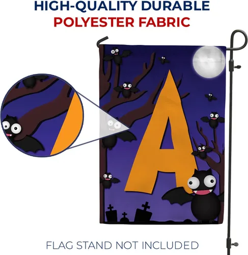 Vista 4 de Bandera de jardín con monograma de América Forever de 12.5 x 18 pulgadas, letra A de doble cara, banderas pequeñas para exteriores, fiestas, patio