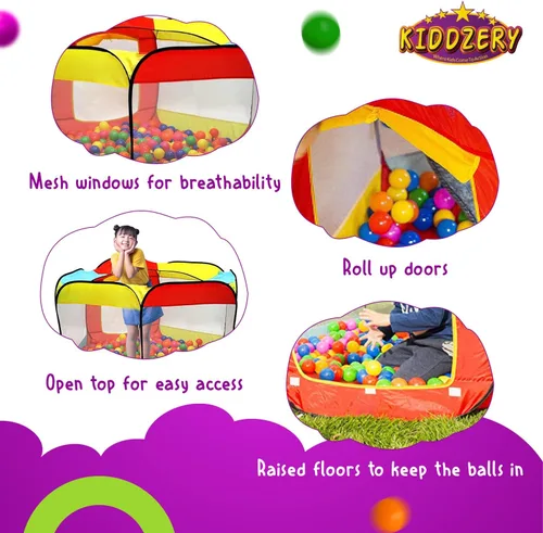 Vista 5 de Piscina de Pelotas para Niños Tienda Emergente Grande para Niños Pequeños - Juguetes de Regalo para Interior y Exterior para Bebés Niñas y Niños