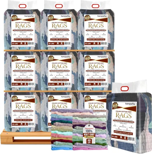 Vista 22 de Trapos de limpieza de punto de color premium – Compra trapos a granel para talleres, mecánicos, pintores y uso doméstico, trapos de algodón