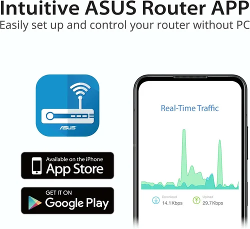 Vista 15 de [Usado] ASUS Router AX3000 WiFi 6 (RT-AX57) - Router de Internet inalámbrico Gigabit de doble banda, juegos y transmisión, compatible con AiMesh