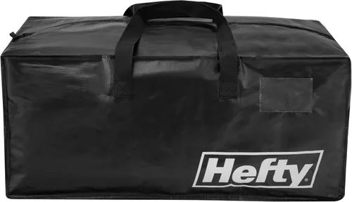 Vista 4 de Bolsa de mudanza Hefty – Mochila extragrande con doble cremallera – Resistente, resistente al agua, plegable, reutilizable para embalaje
