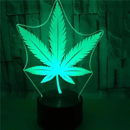 Vista 26 de 420 hojas 3D LED lámpara de mesa luz nocturna ilusión visual óptica decoración del hogar iluminación