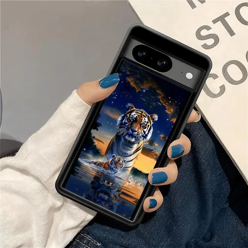 Vista 1534 de Compatible con Google Pixel 4A 5G Mobile Case Creative Acrylic Panel trasero Silicona Protección Grip especialmente diseñado para Google Pixel 4A 5G