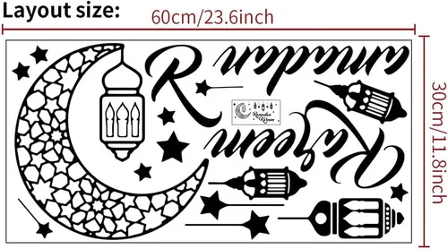 Vista 5 de Calcomanías de pared de estrellas y lámpara de luna, 1 hoja de calcomanías de pared de vinilo extraíbles, mural de pared para despegar y pegar