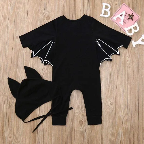 Vista 4 de Bokeley-Conjunto de ropa para bebé para niños niñas disfraz de Halloween disfraz de murciélago