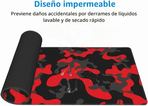 Vista 4 de Alfombrilla de mouse extragrande para juegos grande, alfombrilla de mouse de escritorio completo de camuflaje con costura, base antideslizante