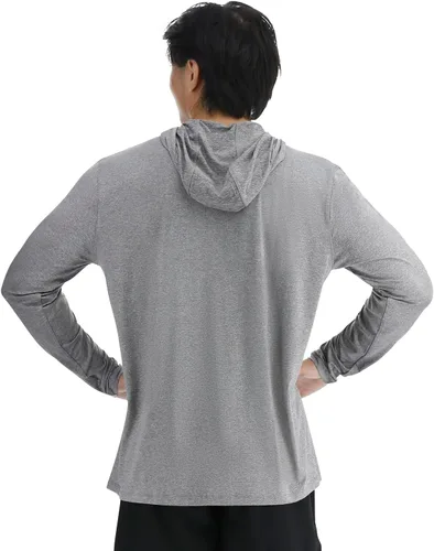 Vista 4 de TYR Sudadera con capucha de manga larga para hombre, protección solar UPF 50+