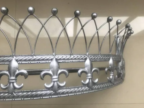 Vista 3 de OctoRose Dosel Corona de Pared de Metal para Cama - Decoración de Pared Corona Antigua con Varillas y Herrajes Incorporados - para Sobre Camas