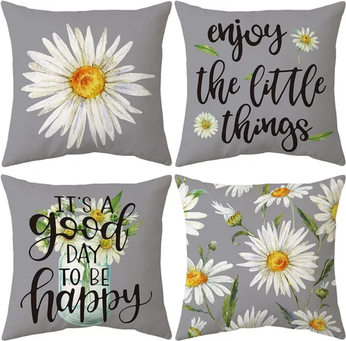 Vista 18 de Funda de Almohada Decorativa de Animales Navideños - 18 x 18 Pulgadas Funda de Almohada de Mascota Muñeco de Nieve Jarrón Ciervo Perro Conejo Pájaro
