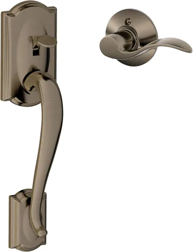 Vista 26 de SCHLAGE FE285 622 Acc CAM LH Juego de Manijas Mitad Inferior, Moldura Interior Camelot, Negro Mate