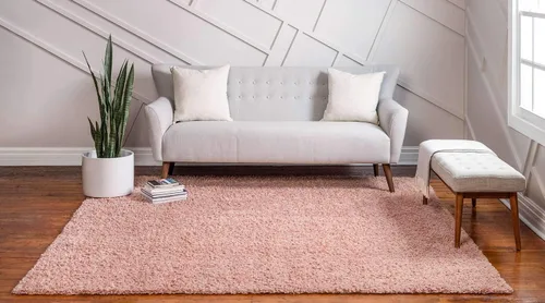 Vista 571 de Unique Loom Colección Davos Shag - Alfombra Lino