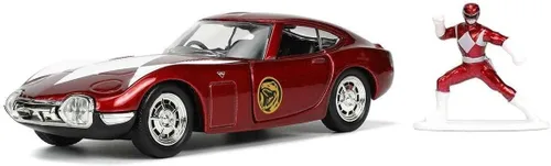 Vista 7 de Jada Toys Power Rangers 1:32 1967 Toyota 2000 GT - Coche fundido a presión y figura de 1.65 pulgadas Red Rangers, juguetes para K a partir de 8 años