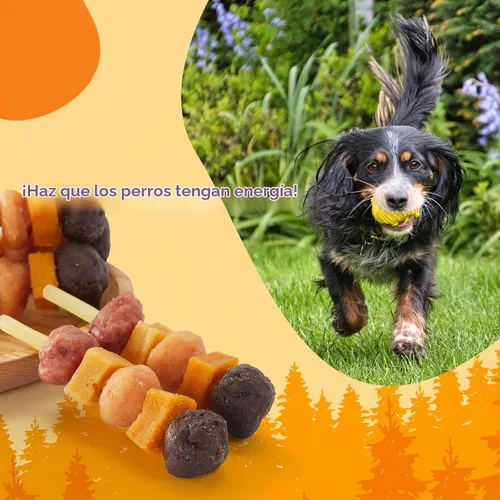 Vista 6 de Jungle Calling Kabob Bacalao Stick para perros medianos y grandes, masticables sin cuero crudo