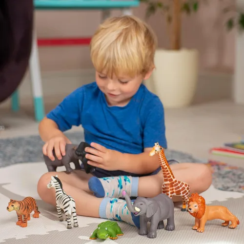 Vista 8 de Learning Minds - Juego de 8 figuras gigantes de animales de safari para niños pequeños Zoo Animals, Jungle Animals Figures, Toy Animals for Kids