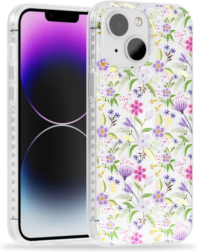 Vista 29 de SCORPIFY Funda para iPhone 14 Pro Max con diseño iridiscente de mariposa azul, bonita funda transparente para mujeres y niñas