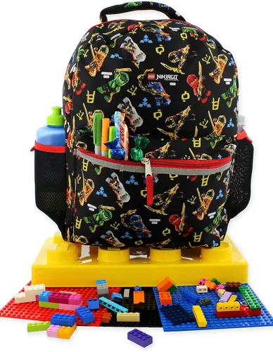 Vista 7 de Lego Minifigures - Mochila escolar de 16 pulgadas para niño y niña Lego Ninjago Classic