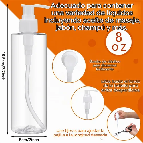 Vista 3 de Eaasty 3 juegos de funda para botella de masaje con dispensador de bomba