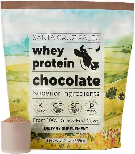 Vista 11 de Santa Cruz Paleo Polvo de Proteína de Suero, Sin Sabor, 20 G de Proteína de Suero Aislada Alimentada con Pasto por Porción, Sin Gluten, Apto