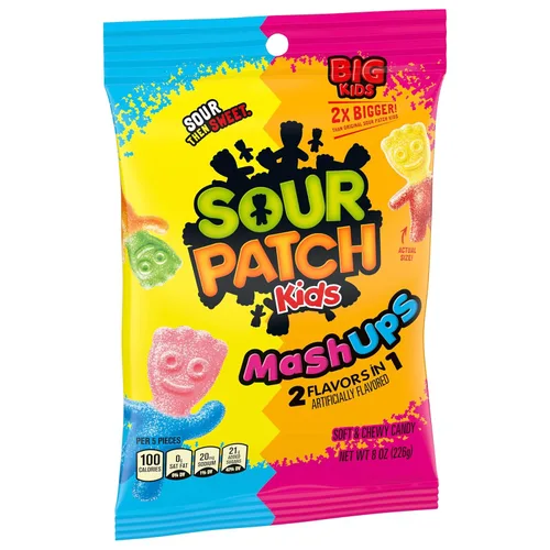Vista 11 de SOUR PATCH KIDS Heads - 2 sabores en 1 caramelo suave y masticable, bolsas de 12 - 8 onzas