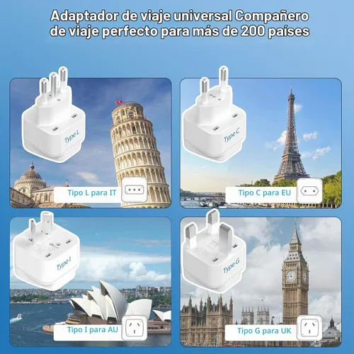 Vista 3 de ANTPO - Convertidor de voltaje de 2000 W de EE. UU. a Europa, convertidor de 220 V a 110 V para viajes europeos, adaptador de corriente para secador