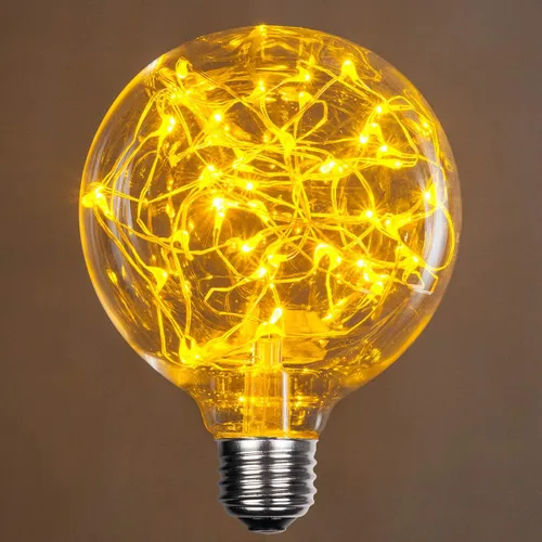 Vista 9 de Wintergreen Lighting LEDimagine - Bombilla de cadena de hadas, colgante de globo LED, bombilla ST64 con base E26 (dorado)