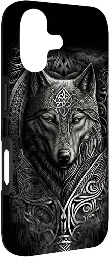 Vista 3 de Stylish Viking Wolf Design Wild Animal Viking Wolf Case for iPhone 17