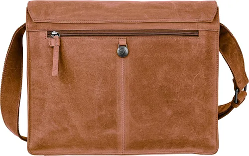 Vista 5 de ANTONIO VALERIA Albert Cognac Leather Messenger Bag for Men