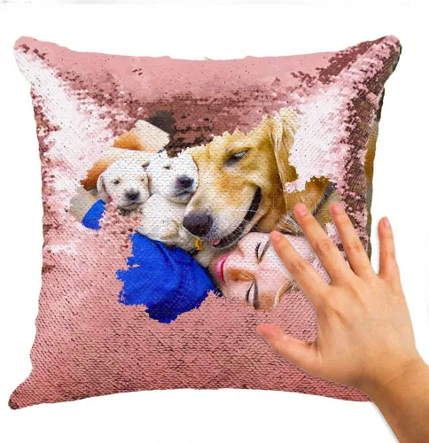 Vista 11 de Almohadas de lentejuelas personalizadas, fundas de cojín decorativas, regalos con fotos personalizadas para mamá, mejor amiga, familia, cualquier
