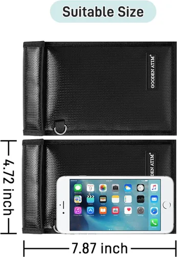Vista 5 de Faraday - Bolsa para teléfonos, bolsa de bloqueo de señal RFID, jaula Faraday, emisión de señal para protección de privacidad, antirastreo, bolsa