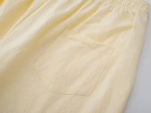 Vista 7 de YKB Pantalones cortos de lino para hombre, de algodón, casuales, ligeros, para entrenamiento, gimnasio, yoga, pantalones cortos para hombres