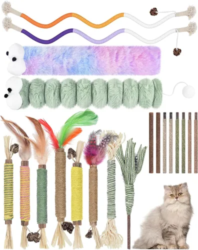 Vista 8 de Bissap 10 palitos masticables Silvervine para gatos, palitos masticables de hierba gatera, juguetes para gatos en interiores, dientes de gatitos