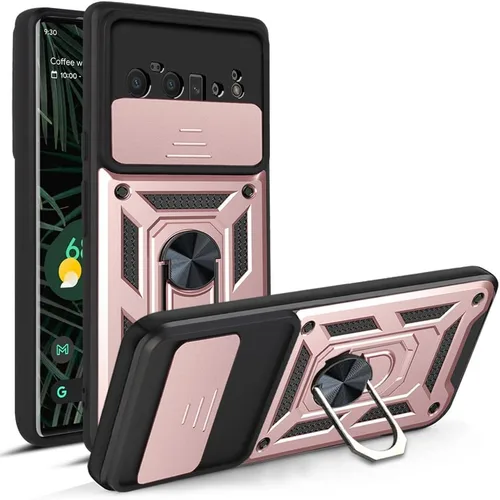Vista 11 de Funda para Google Pixel 6A, funda de TPU + PC de grado militar para Google Pixel 6A, soporte integrado, diseño de doble capa, funda de protección