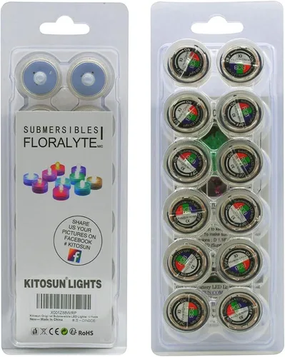Vista 6 de Luces de Halloween sumergibles cr2032, funciona con pilas, bajo el agua, impermeable, luz de té LED para eventos, centros de mesa, jarrón, floral