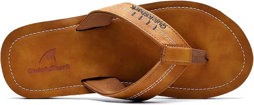 Vista 3 de Quickshark Sandalias de cuero para hombre, con soporte de arco, para playa