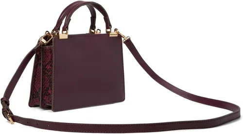 Vista 2 de Anne Klein Mini bolso convertible recortado de serpiente con cadena de botín