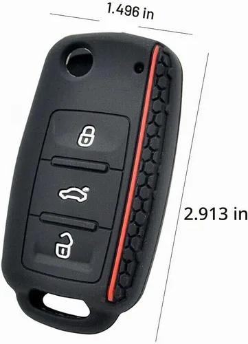 Vista 3 de Funda para Llavero de Silicona Protector de Llave sin Contacto Compatible con VW Volkswagen Tiguan Golf Polo Jetta Passat