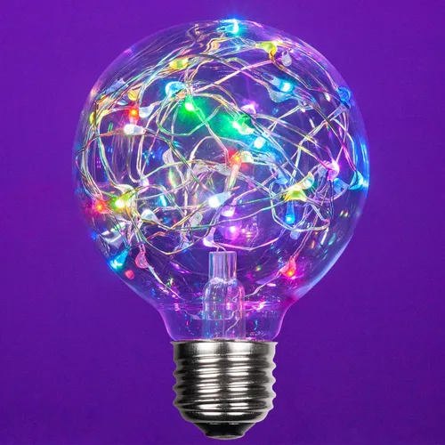 Vista 14 de Wintergreen Lighting LEDimagine - Bombilla de cadena de hadas, colgante de globo LED, bombilla ST64 con base E26 (dorado)