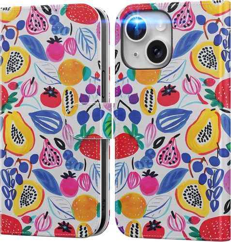 Vista 85 de DEENAKIN Funda tipo cartera para iPhone 15 con tarjetero + clip para efectivo, bloqueo RFID, protección contra caídas de grado militar y obras
