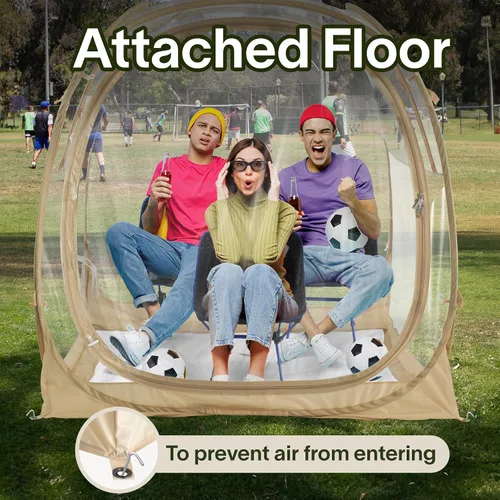 Vista 5 de EighteenTek® - Cápsula deportiva con suelo adjunto, visión clara de 360°, protección UV UPF 50+, refugio instantáneo impermeable para todo