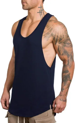 Vista 2 de Camiseta sin mangas de entrenamiento muscular para hombre, culturismo, fitness, T01