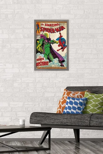 Vista 2 de Marvel Comics Spider-Man - Póster de pared Amazing Spider-Man #66, 22.4 pulgadas de largo x 14.7 pulgadas de ancho, versión enmarcada de madera