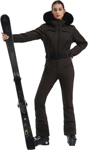 Vista 82 de GSOU SNOW Traje de esquí para mujer, traje de nieve delgado de una pieza, chaqueta de nieve, impermeable, resistente al viento, deportes al aire