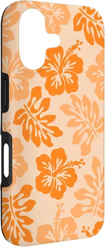Vista 3 de Orange Hibiscus Y2K Tropical Floral Hawaiian Flowers Pattern Case for iPhone 17