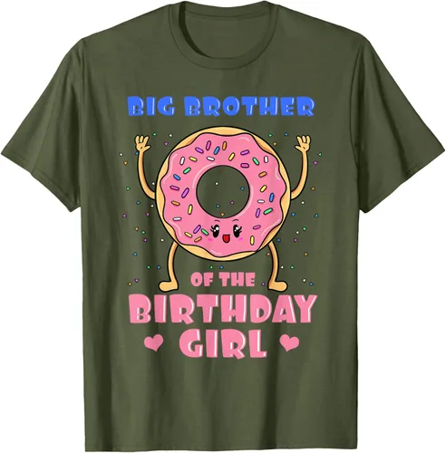 Vista 52 de Big Brother Of The Birthday Girl Donut Bday Party Bro Sib Camiseta, Negro, S