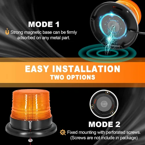 Vista 3 de Dinfu Luz estroboscópica LED, luces de advertencia ámbar, luz intermitente de emergencia con imán para vehículo, carretilla elevadora, tractor