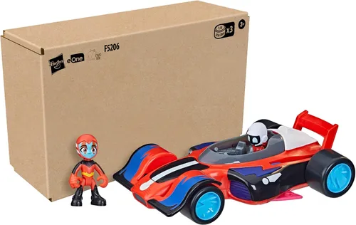 Vista 2 de PJ Masks Animal Power Flash Cruiser, auto de juguete de conversión con luces, sonidos y figura de acción, juguetes de superhéroe, juguetes
