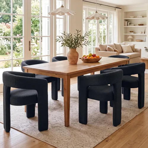 Vista 26 de Silla de Comedor Moderna de Chenille Tipo Barril Tapizada en Tela para Comedor con Brazo, Cómoda Silla Auxiliar de Acento para Cocina/Sala de Beige
