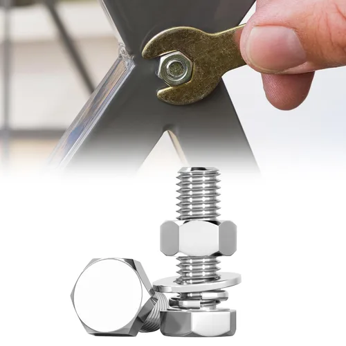 Vista 13 de Tornillos y tuercas de cabeza hexagonal de 1/4-20 x 1-1/4 pulgadas, tornillos, tuercas, arandelas de bloqueo plano, perno de cabeza hexagonal